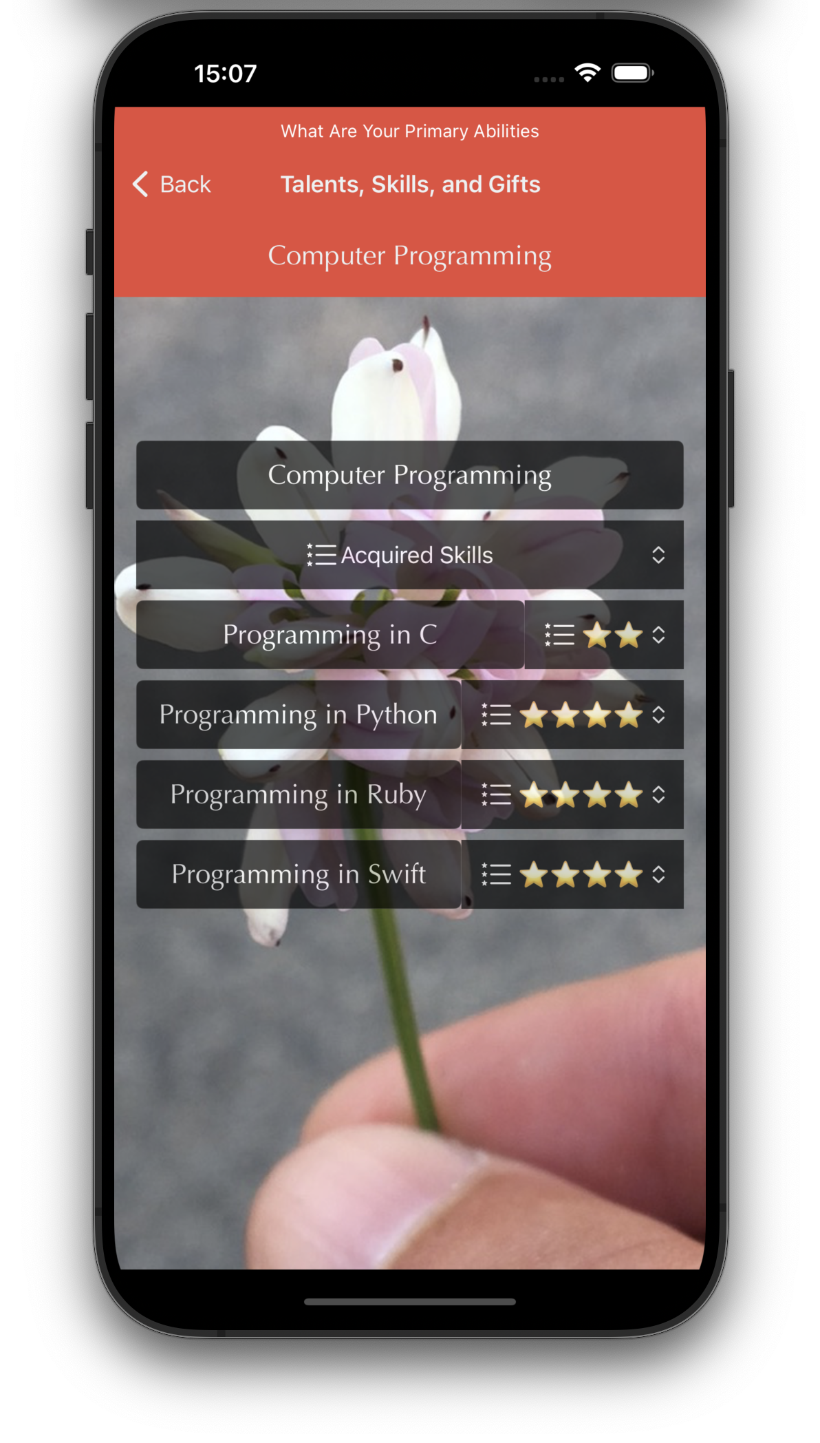 Image of Life Management running on an iPhone 15 Pro Max