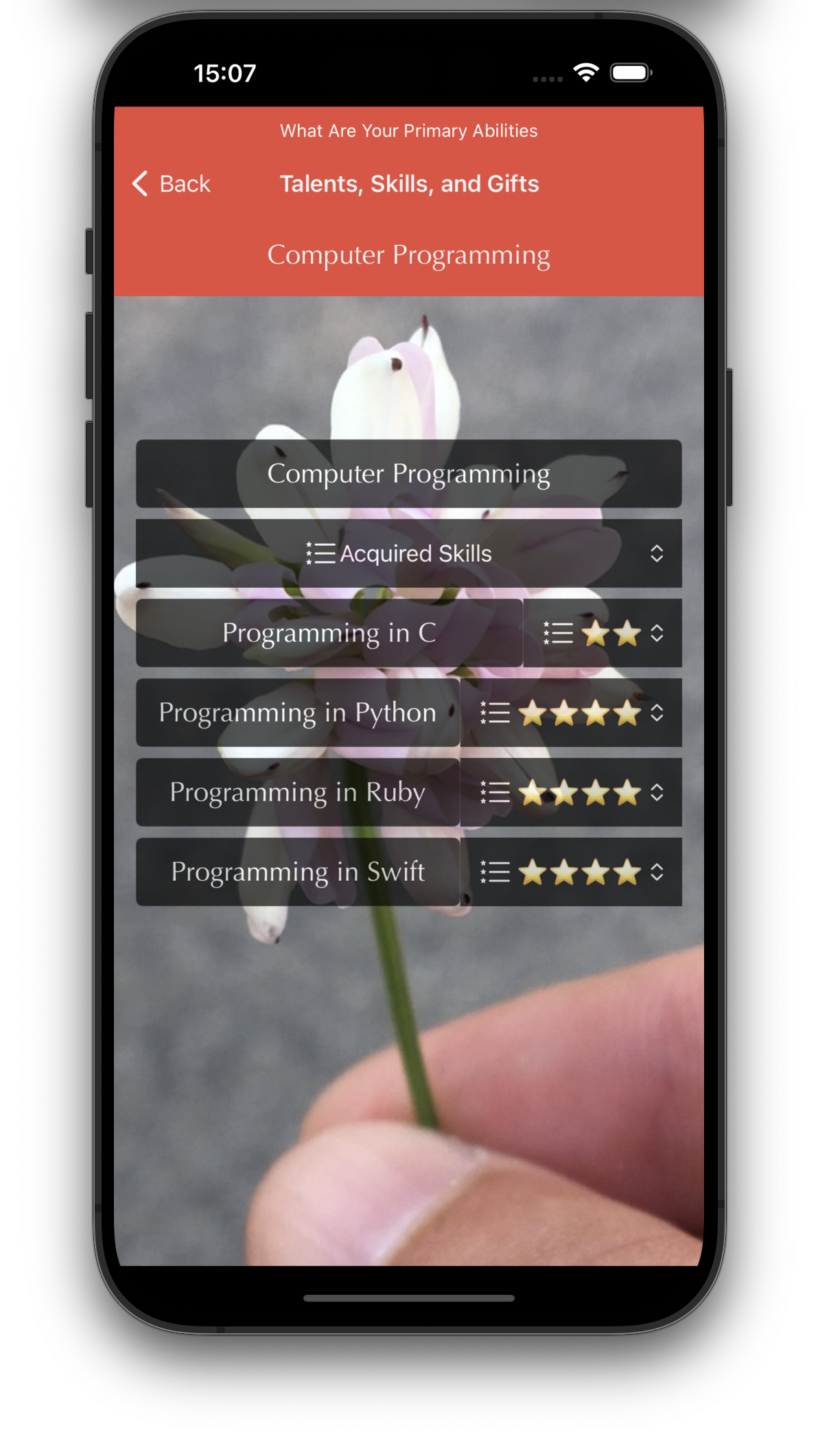 Image of Action Life Management running on an iPhone 15 Pro Max